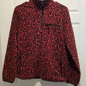 Empyre Red and Black Patterned Leopard Jacket